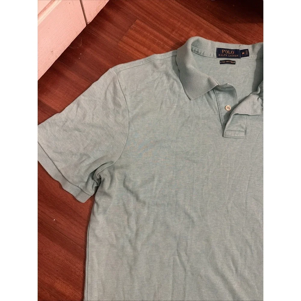 Polo Ralph Lauren Pima Soft Touch Turquoise Blue Men's Collared Shirt Medium